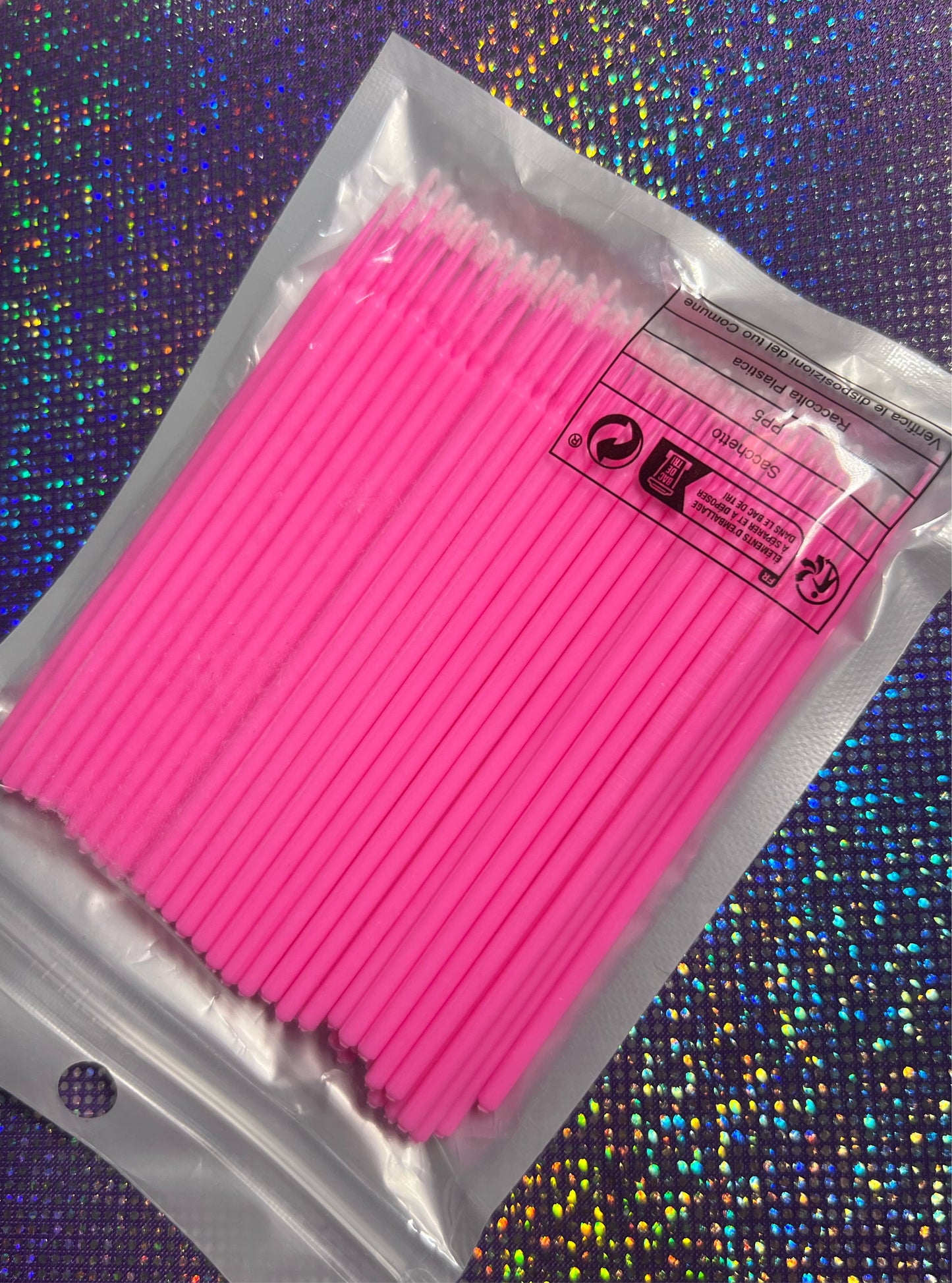 50 pink microfibre brushes